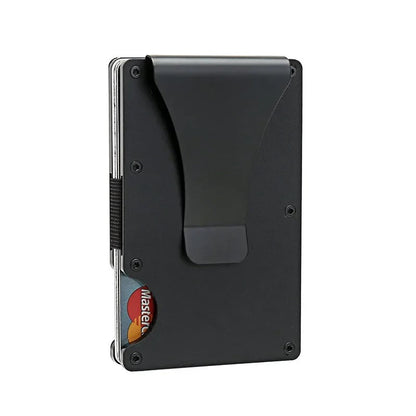 Slim RFID Blocking Titanium Card Holder Wallet with Money Clip