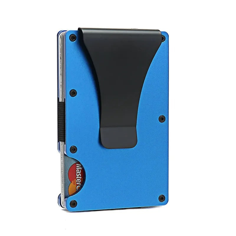 Slim RFID Blocking Titanium Card Holder Wallet with Money Clip