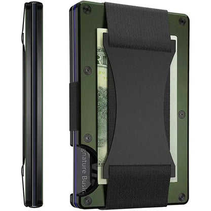 Slim RFID Blocking Titanium Card Holder Wallet with Money Clip