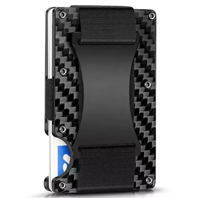 Slim RFID Blocking Titanium Card Holder Wallet with Money Clip