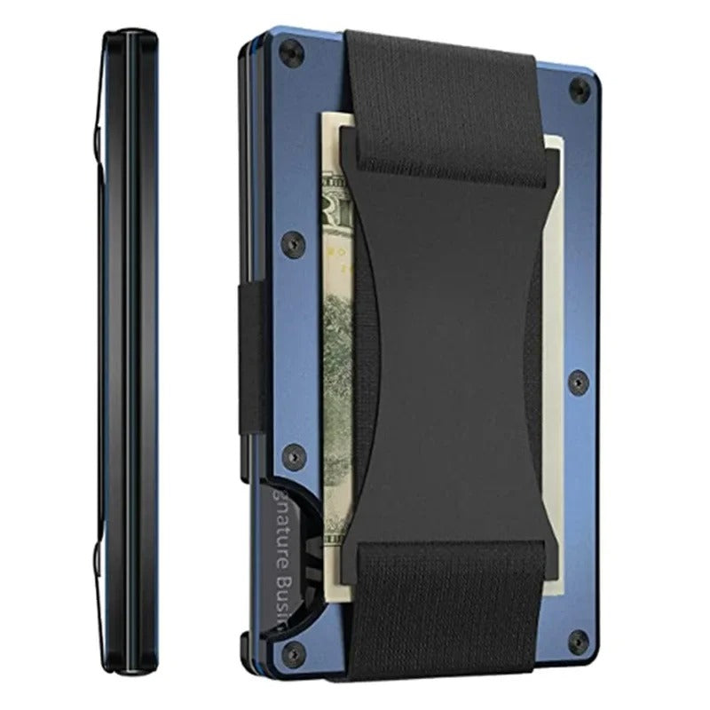 Slim RFID Blocking Titanium Card Holder Wallet with Money Clip