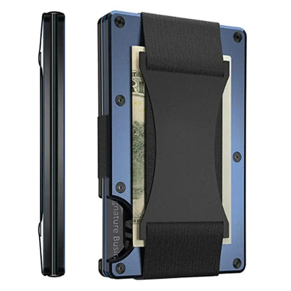 Slim RFID Blocking Titanium Card Holder Wallet with Money Clip