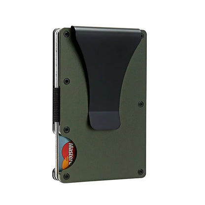 Slim RFID Blocking Titanium Card Holder Wallet with Money Clip
