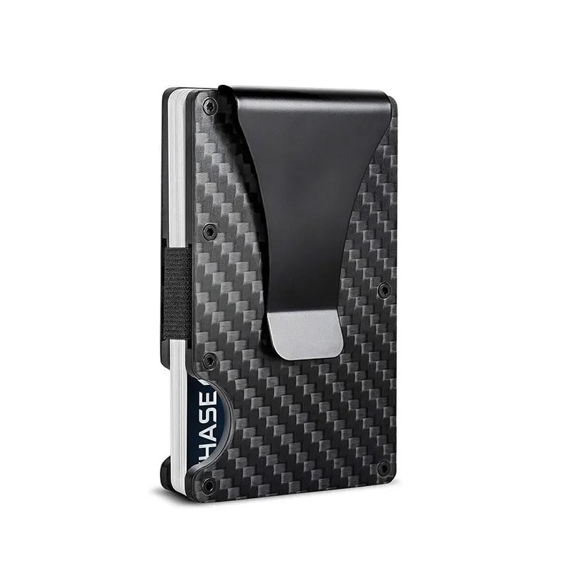 Slim RFID Blocking Titanium Card Holder Wallet with Money Clip