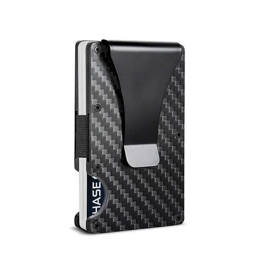 Slim RFID Blocking Titanium Card Holder Wallet with Money Clip