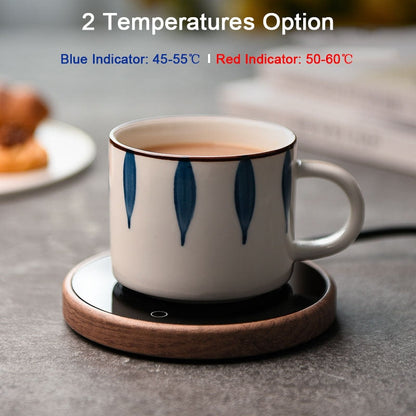 Smart Ceramic Mug Warmer Coaster with Temperature Control for Hot Drinks