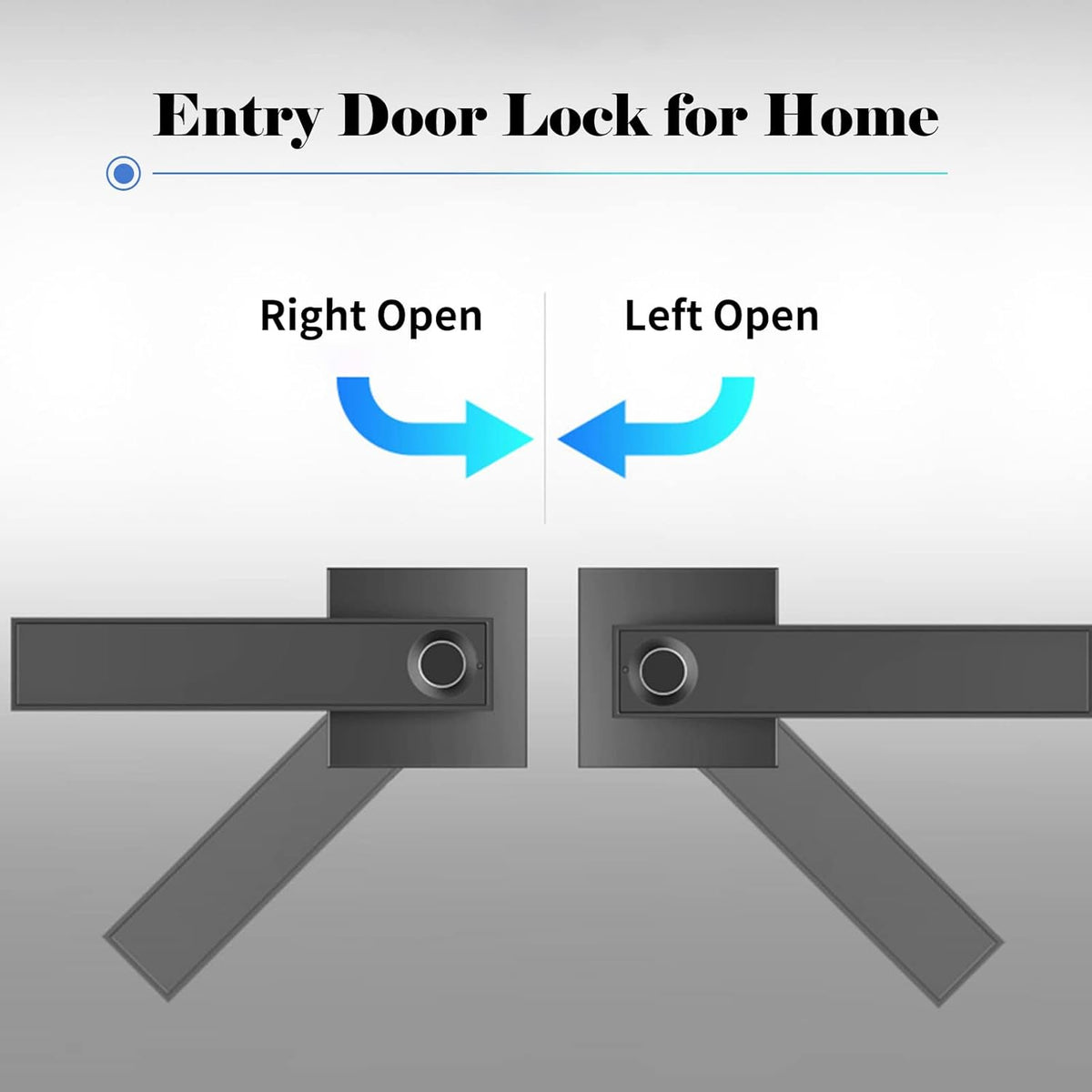 Smart Fingerprint Door Lever Lock With Key Access 30 Users