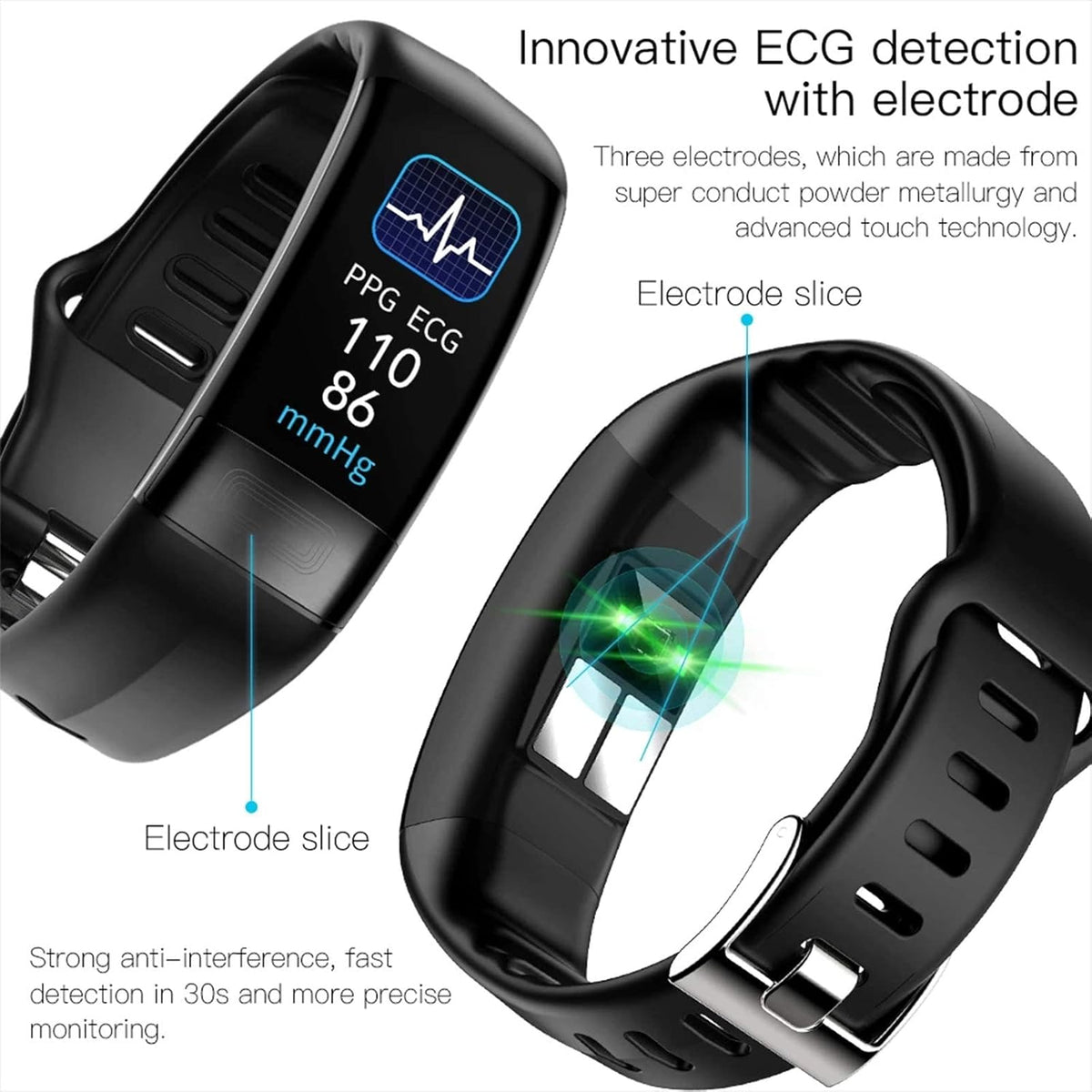 Smart Health Bracelet with ECG Heart Rate Sleep Tracker