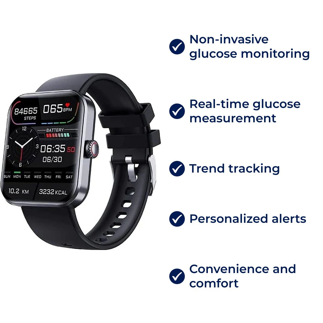 Smart Health Monitoring Watch with Glucose Tracking Features