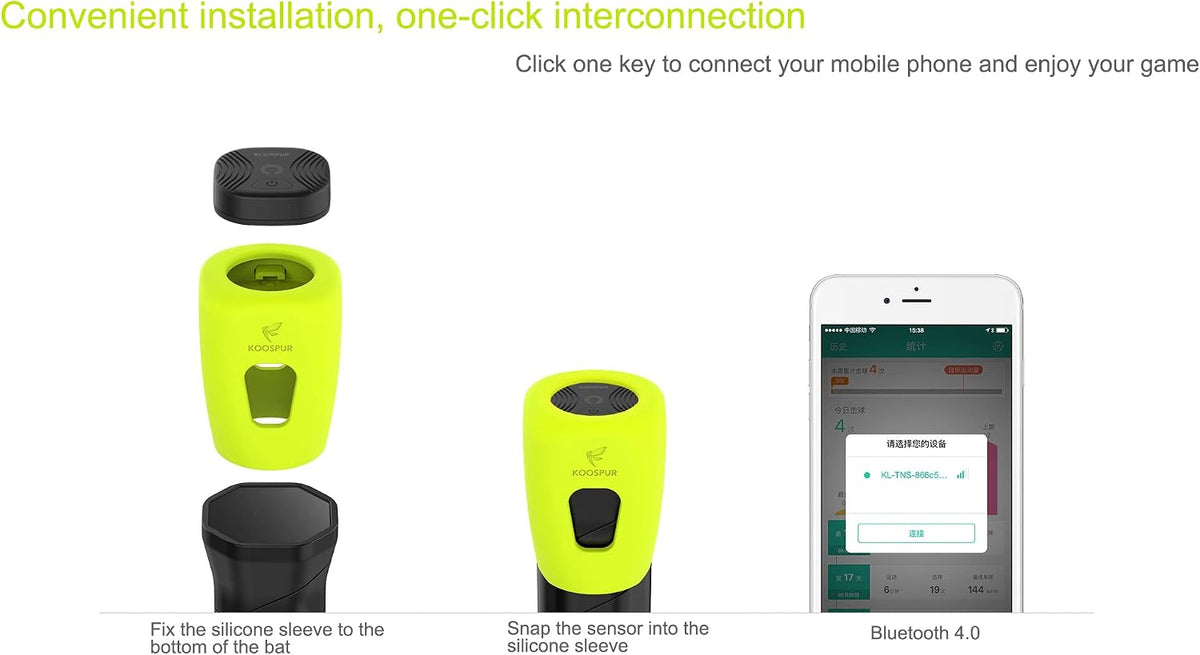 Smart Tennis Racket Motion Sensor Bluetooth Swing Tracker