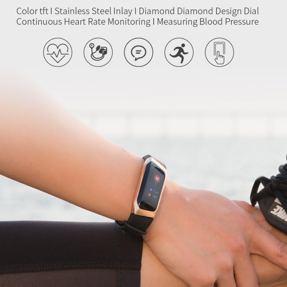 Smart Watch with Heart Rate Blood Pressure and Activity Tracking