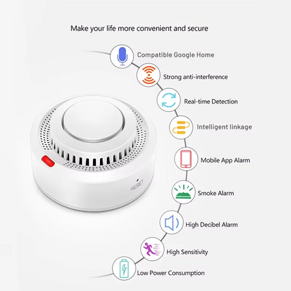 Smart WiFi Smoke Detector Fire Alarm 85dB