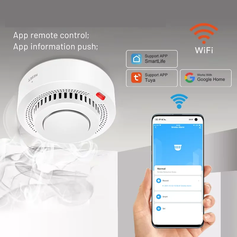 Smart WiFi Smoke Detector Fire Alarm 85dB