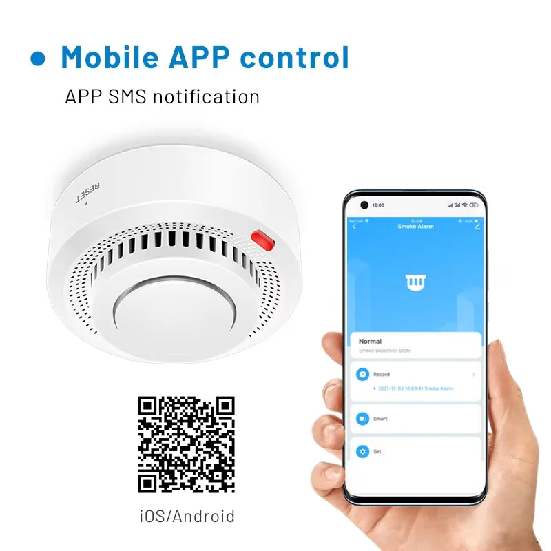 Smart WiFi Smoke Detector Fire Alarm 85dB