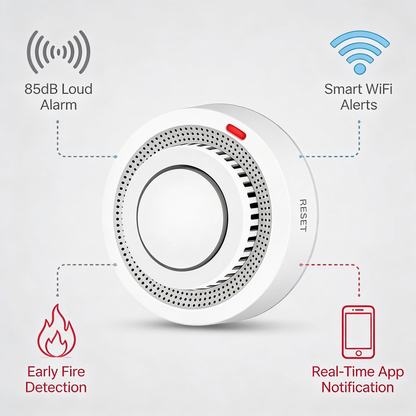 Smart WiFi Smoke Detector Fire Alarm 85dB