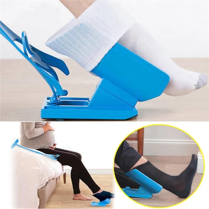 Sock Aid Dressing Device with Long Handles for Easy Sock Wearing