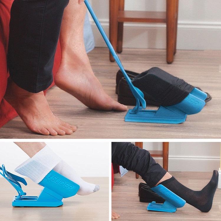 Sock Aid Dressing Device with Long Handles for Easy Sock Wearing