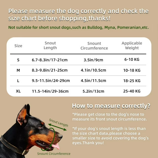 Soft Breathable Dog Muzzle Anti Bite Bark Control Adjustable Lightweight Safety Training Pet Mouth Cover