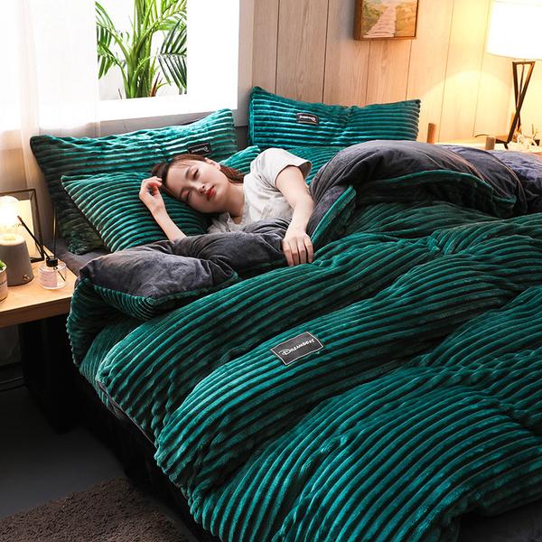 Soft Corduroy Velvet Duvet Cover Bedding Set