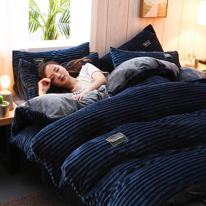 Soft Corduroy Velvet Duvet Cover Bedding Set