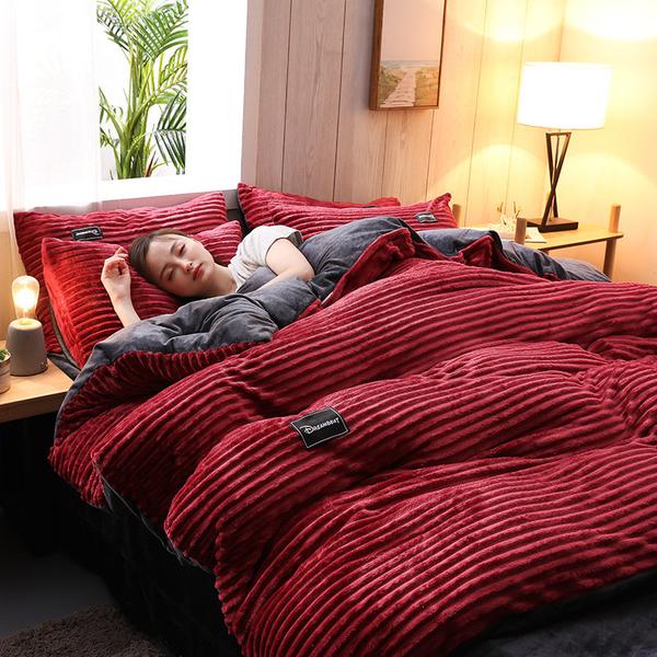 Soft Corduroy Velvet Duvet Cover Bedding Set