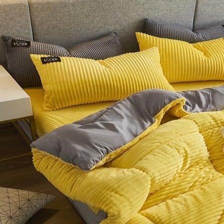 Soft Corduroy Velvet Duvet Cover Bedding Set