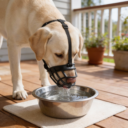 Soft Mesh Dog Muzzle Adjustable Breathable Anti Bite Bark Control Safety Training Pet Head Cover