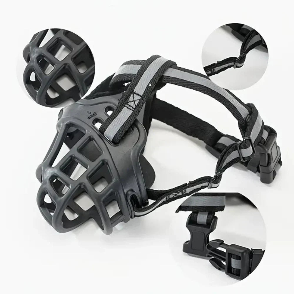 Soft Mesh Dog Muzzle Adjustable Breathable Anti Bite Bark Control Safety Training Pet Head Cover