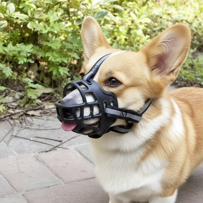 Soft Mesh Dog Muzzle Adjustable Breathable Anti Bite Bark Control Safety Training Pet Head Cover
