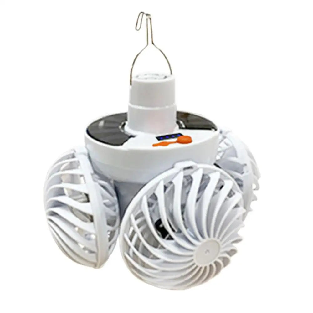 Solar Camping Lantern Fan Foldable LED Light Three Speed