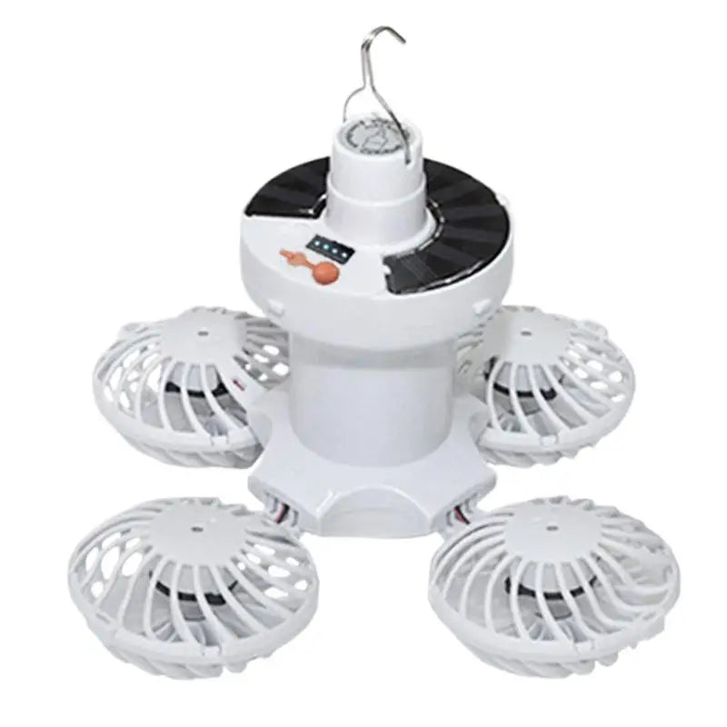 Solar Camping Lantern Fan Foldable LED Light Three Speed