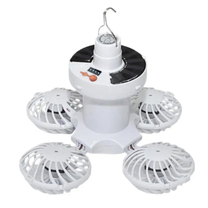 Solar Camping Lantern Fan Foldable LED Light Three Speed