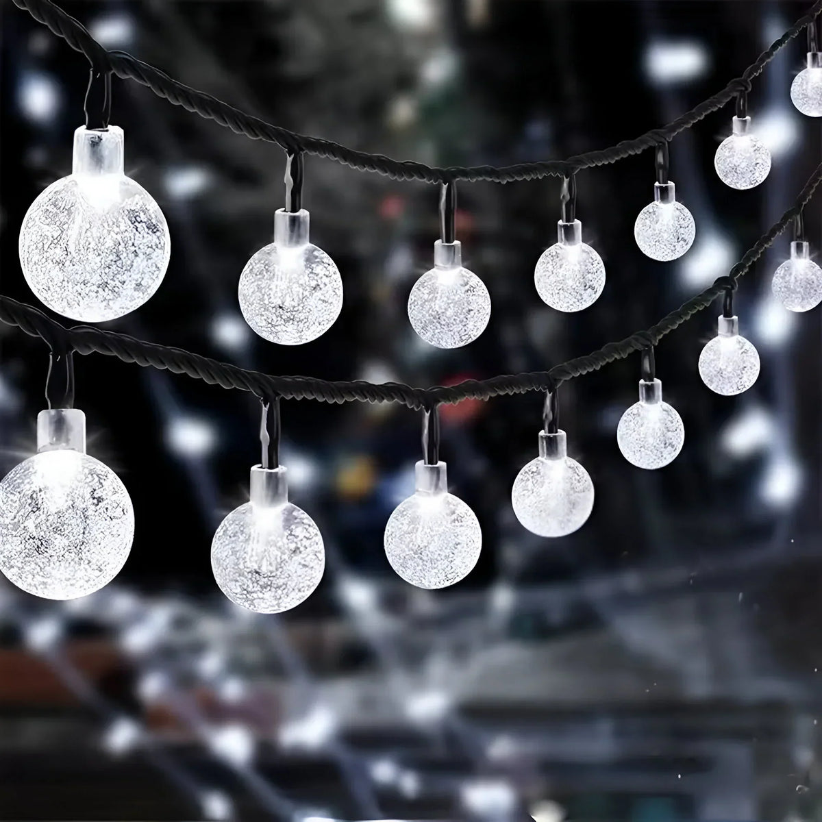 Solar Crackled Glass Globe Garden Lights