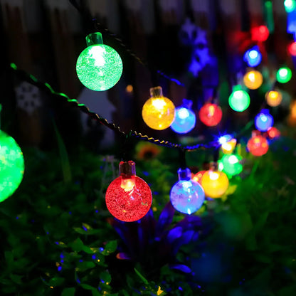 Solar Crackled Glass Globe Garden Lights