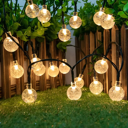 Solar Crackled Glass Globe Garden Lights