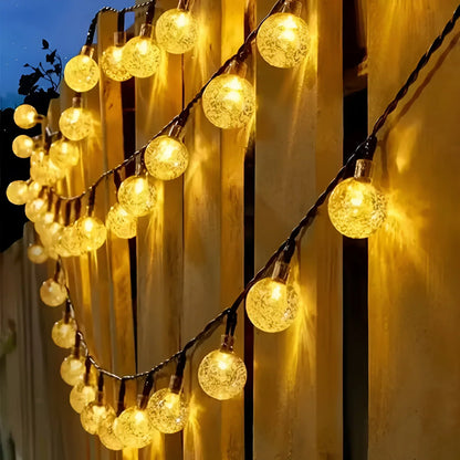 Solar Crackled Glass Globe Garden Lights