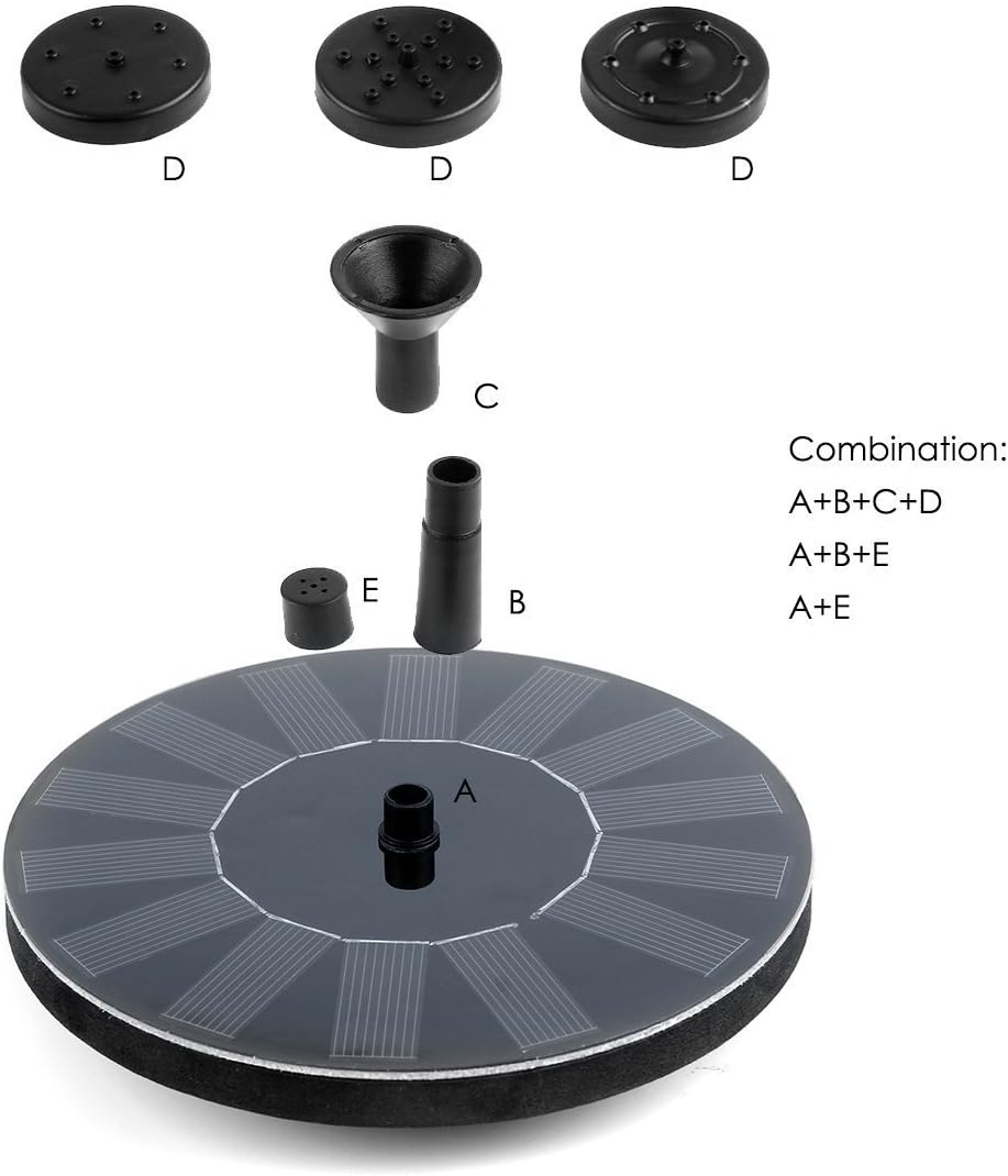 Solar Fountain Pump for Bird Bath Pond and Garden Water Feature