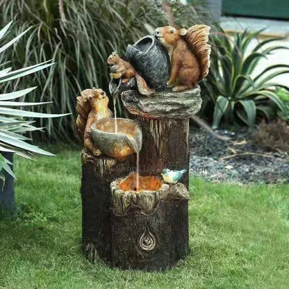 Solar Garden Animal Statue with LED Light for Patio and Balcony