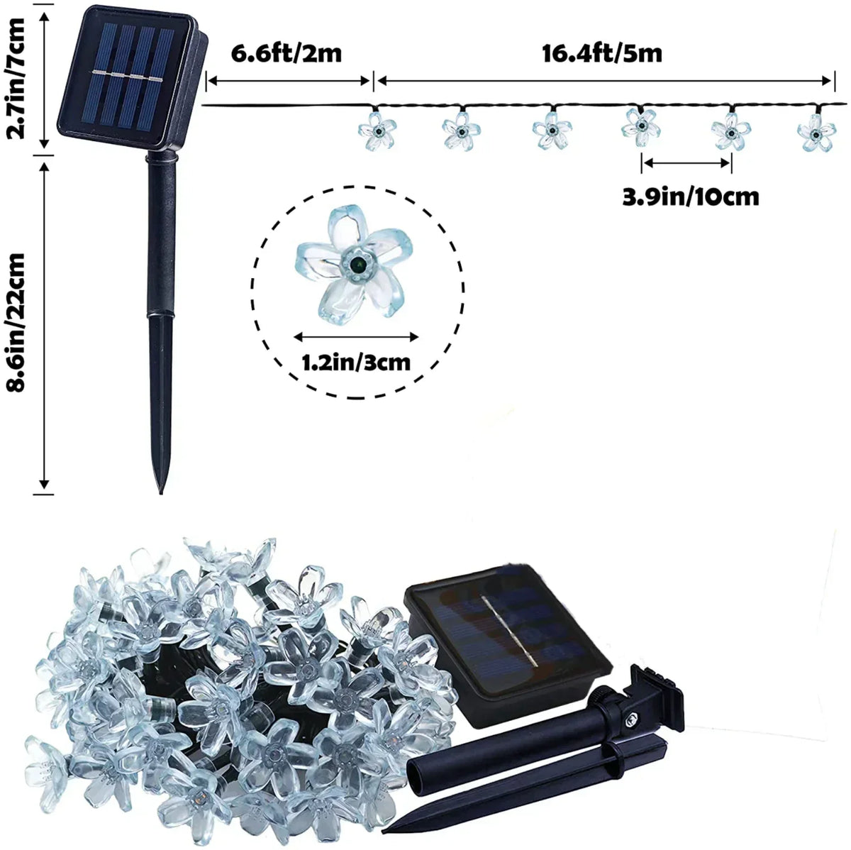 Solar LED String Lights for Garden and Patio