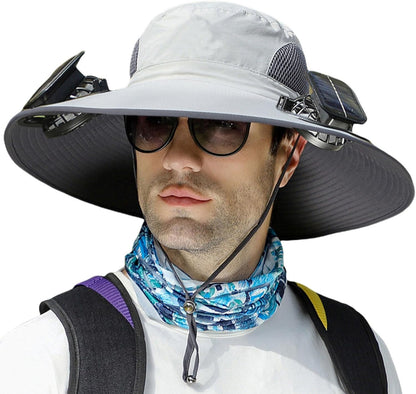Solar Powered Cooling Fan Sun Hat with USB Charging