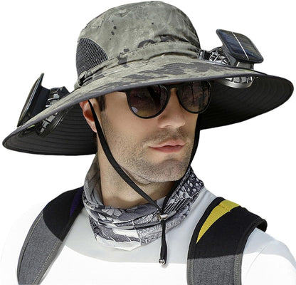 Solar Powered Cooling Fan Sun Hat with USB Charging