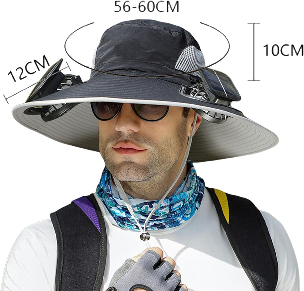 Solar Powered Cooling Fan Sun Hat with USB Charging
