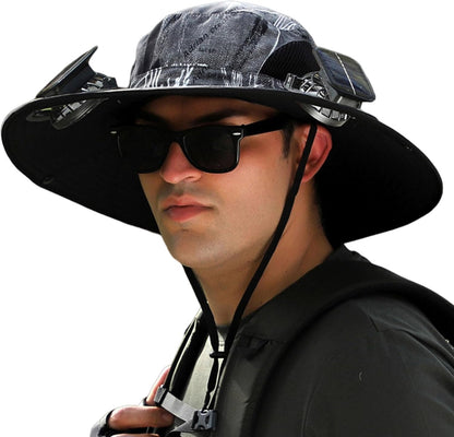 Solar Powered Cooling Fan Sun Hat with USB Charging