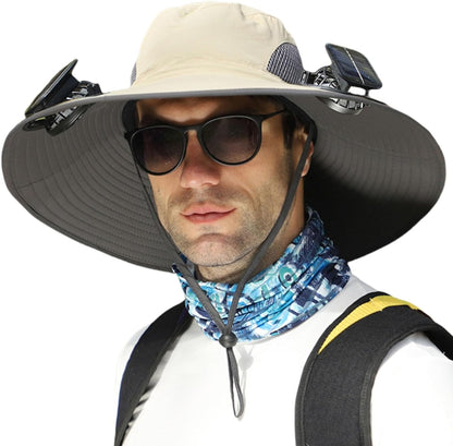Solar Powered Cooling Fan Sun Hat with USB Charging
