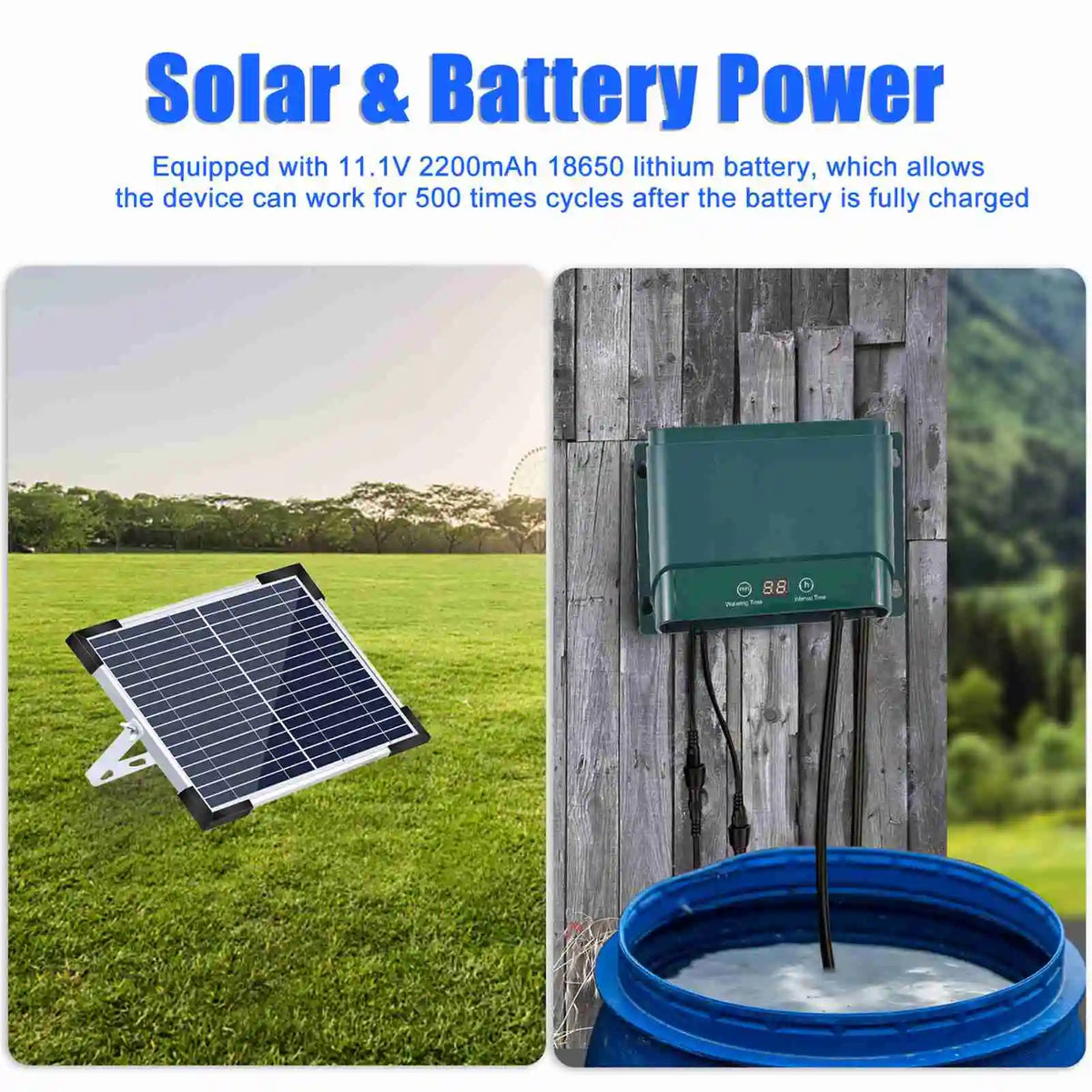Solar Powered Drip Irrigation Kit with Automatic Timer for Up to 50 Plants