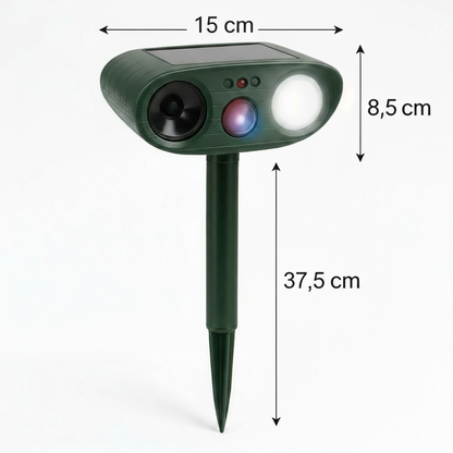 Solar Powered Ultrasonic Animal Repeller with Motion Sensor
