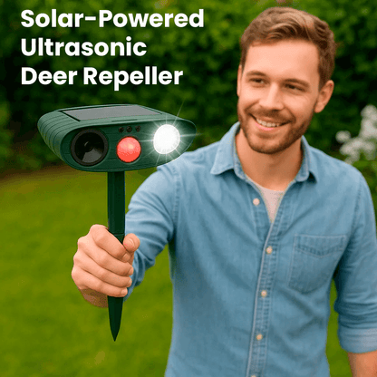 Solar Powered Ultrasonic Animal Repeller with Motion Sensor