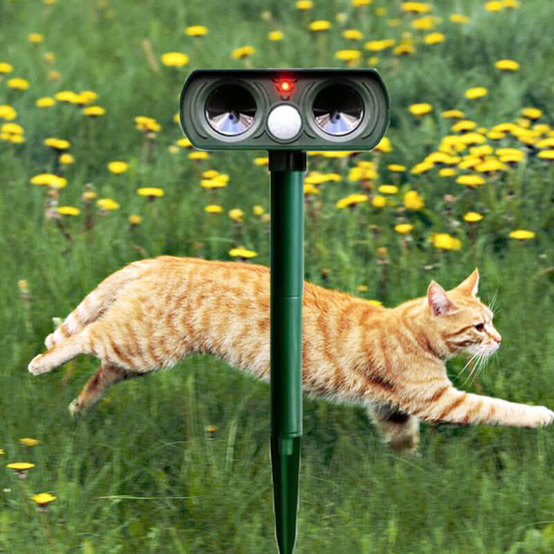 Solar Powered Ultrasonic Animal Repeller with PIR Motion Sensor