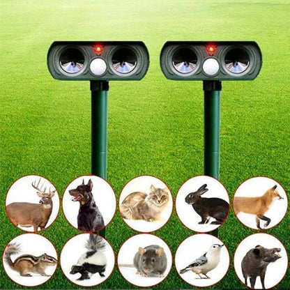 Solar Powered Ultrasonic Animal Repeller with PIR Motion Sensor