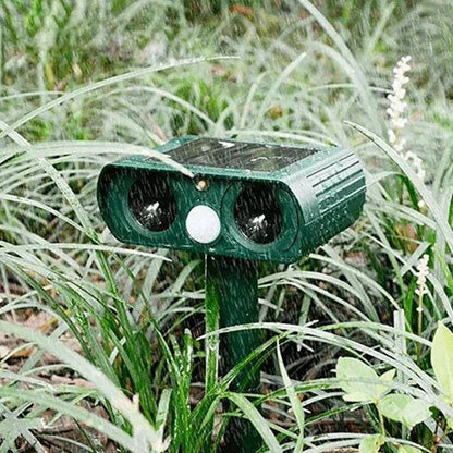 Solar Powered Ultrasonic Animal Repeller with PIR Motion Sensor